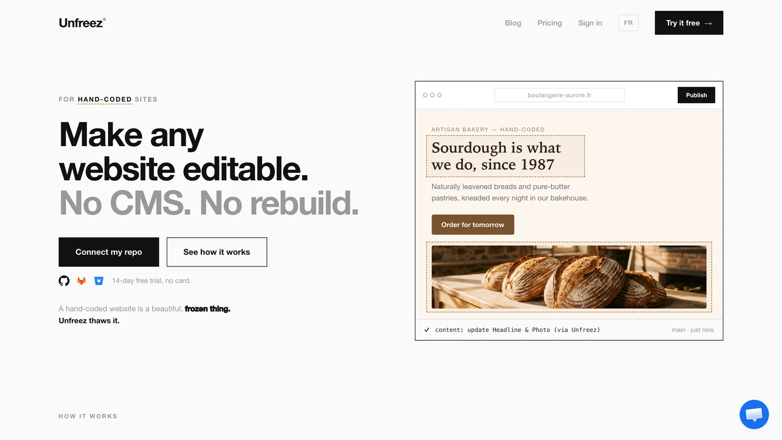 Unfreez homepage